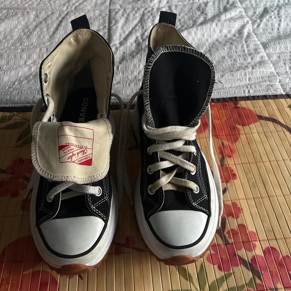 Converse Women's Black and White High-Top Platform Sneakers - Picture 2 of 3